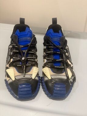 Dolce & Gabbana Black, Blue & Cream Rugged-Style Sneakers